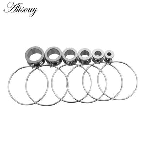 2pcs Steel Ear Plugs Tunnels Flesh Earring Piercings Lobe Circle Piercing