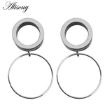 2pcs Steel Ear Plugs Tunnels Flesh Earring Piercings Lobe Circle Piercing