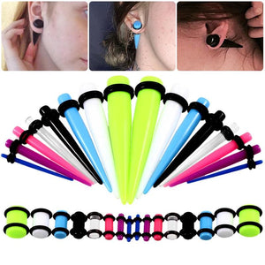 36Pcs Acrylic Ear Taper Stretching Kit Ear Gauge Expander Flesh Tunnel