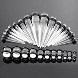 36Pcs Acrylic Ear Taper Stretching Kit Ear Gauge Expander Flesh Tunnel