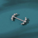 Crystal Heart Nipple Ring Women Flower Nipple Piercing Barbell