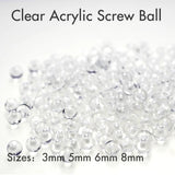 50Pcs Clear Acrylic Ball Piercing Jewelry Replacement Parts