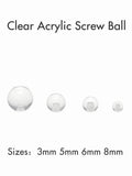 50Pcs Clear Acrylic Ball Piercing Jewelry Replacement Parts