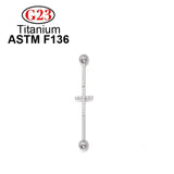 Titanium Industrial Barbell CZ Ear Cartilage Earring