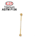 Titanium Industrial Barbell CZ Ear Cartilage Earring