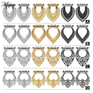 Miqiao Stainless Steel Ear Stretchers Dangle Plugs Tunnel Gauges Earrings