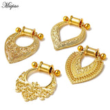 Miqiao Stainless Steel Ear Stretchers Dangle Plugs Tunnel Gauges Earrings