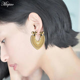 Miqiao Stainless Steel Ear Stretchers Dangle Plugs Tunnel Gauges Earrings