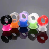 2Pcs Silicone Ear Plugs & Tunnels Double Flared Dilations Piercing Gauge Expande
