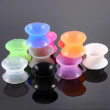 2Pcs Silicone Ear Plugs & Tunnels Double Flared Dilations Piercing Gauge Expande