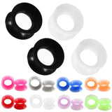 2Pcs Silicone Ear Plugs & Tunnels Double Flared Dilations Piercing Gauge Expande