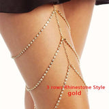 Sexy Rhinestone Leg Chain Jewelry for European Beach Party