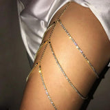 Sexy Rhinestone Leg Chain Jewelry for European Beach Party