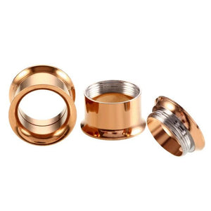 2pcs Steel Screw Flesh Earring Gauges Ear Plugs Tunnel Piercing Tunnels