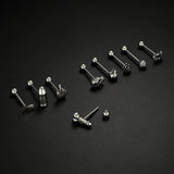 316L Surgical Steel Tongue Stud Spider Skull Body Piercing