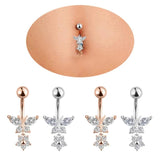 Butterfly Zircon Surgical Steel Navel Belly Button Rings
