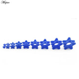 Miqiao 2pcs Silicone Star Ear Tunnel Plugs 4-20mm
