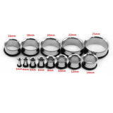 2pcs Stainless Steel Ear Tunnels 3mm-25mm Ear Plugs Single Flare Piercing Gauges