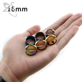 2pcs Stainless Steel Ear Tunnels 3mm-25mm Ear Plugs Single Flare Piercing Gauges