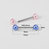 10pc Colorful Pearl Tongue Barbell Nipple Rings Ear Cartilage Stud 14G