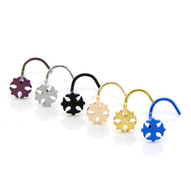 6 PCS Mix Colors Nose Rings Windmill Nose Piercings Body Jewelry