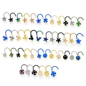 6 PCS Mix Colors Nose Rings Windmill Nose Piercings Body Jewelry
