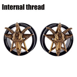 2pcs Stainless Steel Sheep Deer Head Ear Tunnels Gauge Piercing