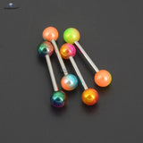 Painted Pearl Balls Tongue Barbell Surgical Steel Tongue Rings