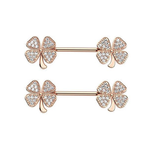 Bird Bee Scissors Leaf Nipple Ring Crystal Nipple Jewelry Piercing 14G