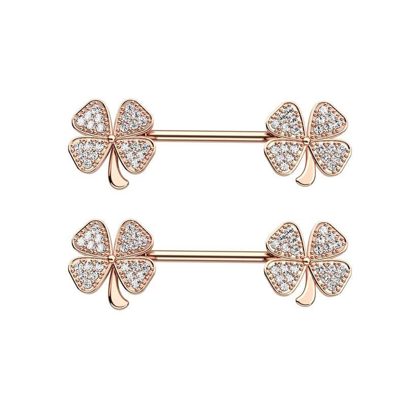 Bird Bee Scissors Leaf Nipple Ring Crystal Nipple Jewelry Piercing 14G
