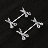 Bird Bee Scissors Leaf Nipple Ring Crystal Nipple Jewelry Piercing 14G