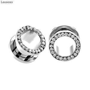 Leosoxs 2pc Stainless Steel Ear Expander Puncture Body Jewelry Hot