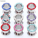 Leosoxs 2pc Stainless Steel Ear Expander Puncture Body Jewelry Hot