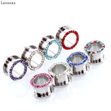 Leosoxs 2pc Stainless Steel Ear Expander Puncture Body Jewelry Hot
