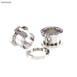 Leosoxs 2pc Stainless Steel Ear Expander Puncture Body Jewelry Hot