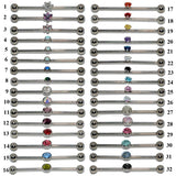 14G Titanium Industrial Barbell Gem Top Earrings