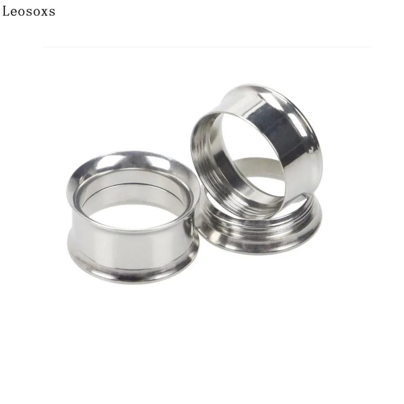 Leosoxs 2pcs Ear Tunnels Plugs Expander Screw Ear Gauges Piercing Ring