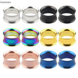 Leosoxs 2pcs Ear Tunnels Plugs Expander Screw Ear Gauges Piercing Ring