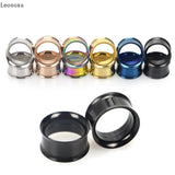 Leosoxs 2pcs Ear Tunnels Plugs Expander Screw Ear Gauges Piercing Ring