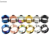 Leosoxs 2pcs Ear Tunnels Plugs Expander Screw Ear Gauges Piercing Ring