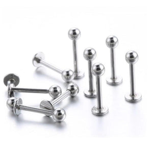Stainless Steel 3mm Ball Lip Stud Labret Ring Ear Piercing Jewelry