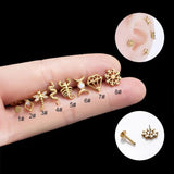 Titanium Zircon Lip Piercing Labret Cartilage Earrings