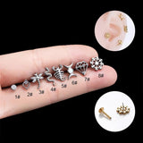 Titanium Zircon Lip Piercing Labret Cartilage Earrings