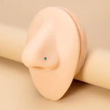 12pcs L Shape Crystal Nose Ring Set 20G