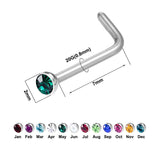 12pcs L Shape Crystal Nose Ring Set 20G