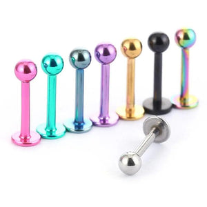 8Pcs Multicolor Lip Ring Labret Piercing Stainless Steel Tragus Cartilage