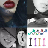 8Pcs Multicolor Lip Ring Labret Piercing Stainless Steel Tragus Cartilage