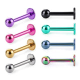 8Pcs Multicolor Lip Ring Labret Piercing Stainless Steel Tragus Cartilage