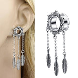 Stainless Steel Double Flared Ear Gauges Flesh Tunnels Ear Stretcher