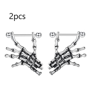 2PCS Skull Steel Nipple Shield Nipple Barbells
